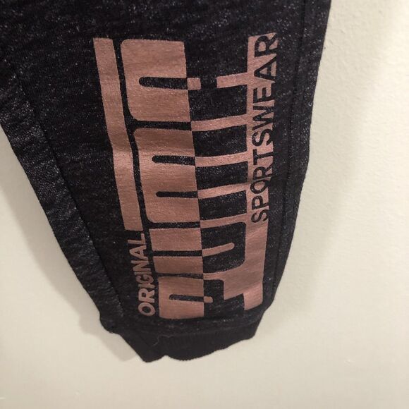 Puma Original Sportswear Boys Jogger Sweatpants Black Size 4 Gold Lettering - Picture 3 of 7
